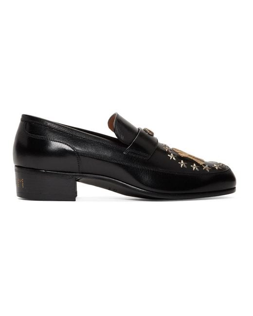 Gucci Black Ny Yankees Edition High Loomis Loafers for men