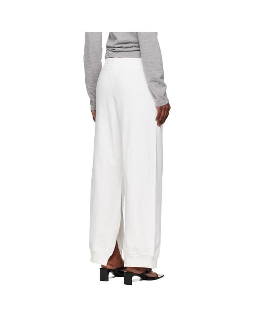 MM6 by Maison Margiela White Off- Cotton Sweatpants