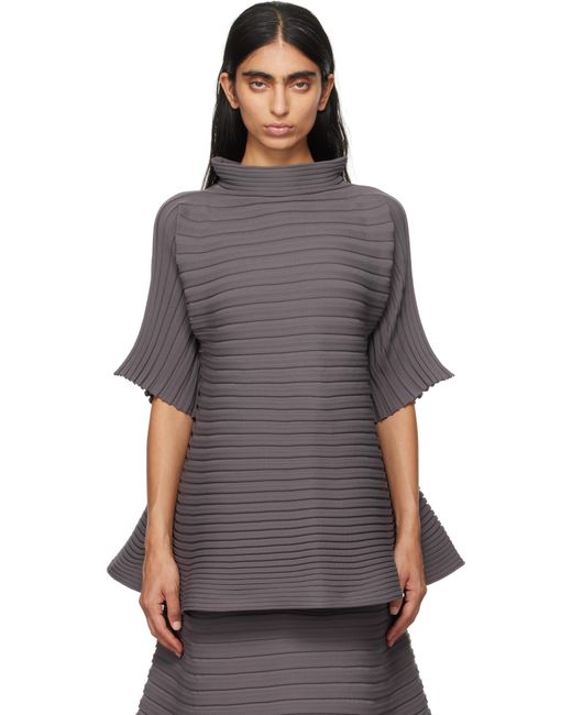 Pleats Please Issey Miyake Purple Bounce Knit Turtleneck