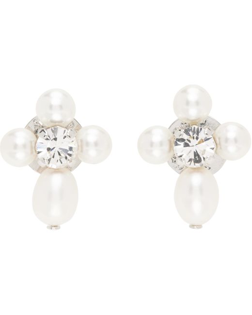 Simone Rocha Black Pebble Pearl & Crystal Earrings