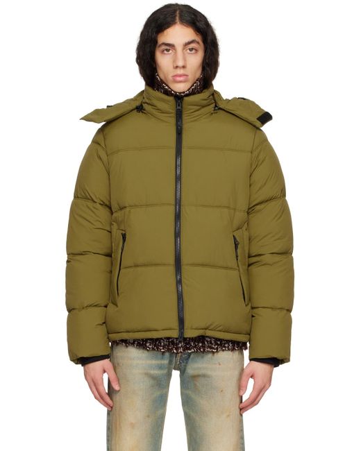 The Very Warm Green Hooded Puffer Jacket for men