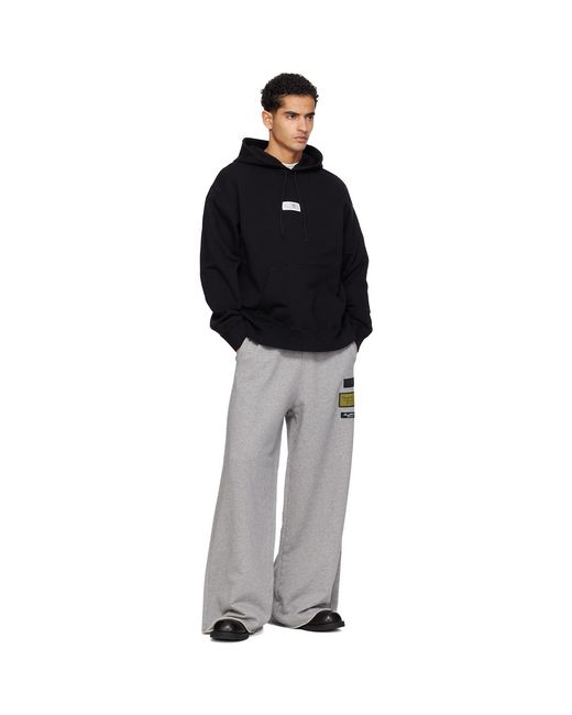 MM6 by Maison Margiela Black Logo Patch Hoodie for men