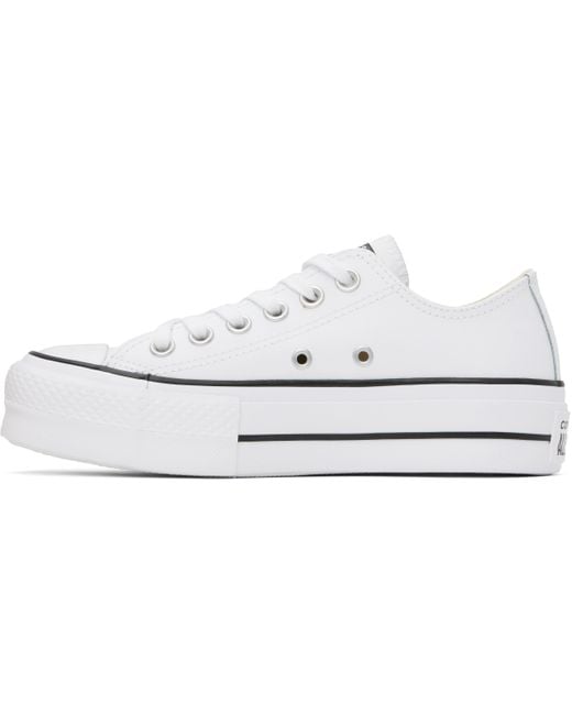 Converse Black Chuck Taylor All Star Platform Leather Sneakers