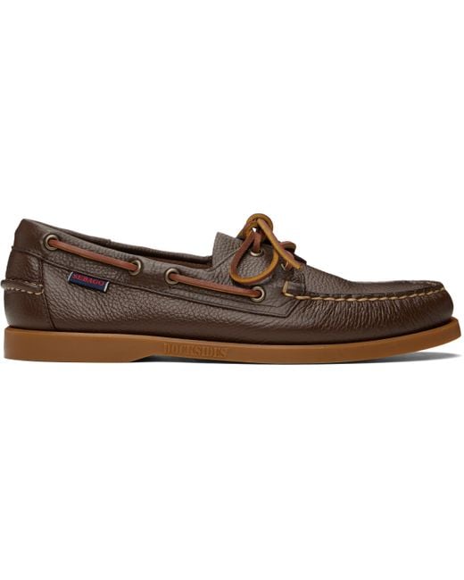 メンズ Sebago ブラウン Portland Martellato デッキシューズ Black