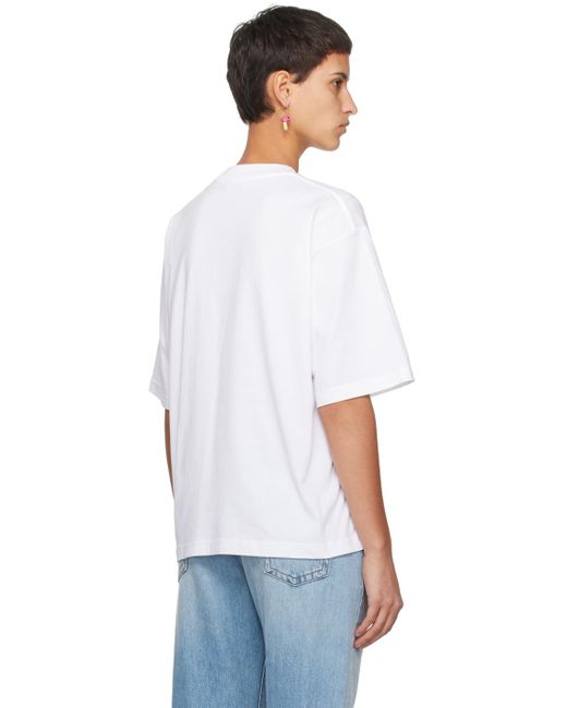 T-shirt blanc à logo et effet peint Marni en coloris White