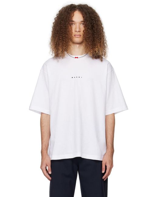 Marni White Printed T-shirt for men