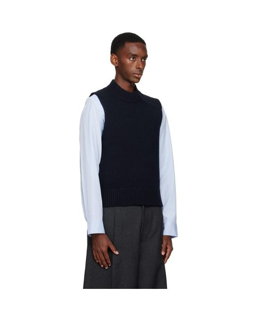Dries Van Noten Blue Merino Wool Turtleneck for men