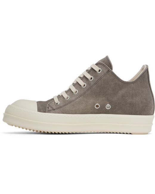 メンズ Rick Owens グレー Porterville Low Sneaks ホイル ストレッチデニム スニーカー Black