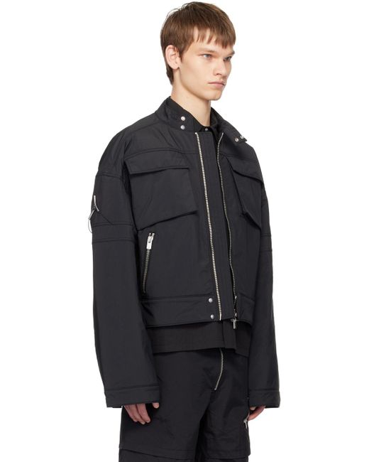 HELIOT EMIL Black Motility Jacket for men