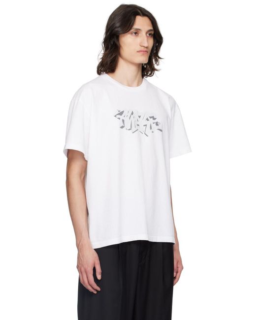 メンズ AWAKE NY ホワイト ロゴプリント Tシャツ White