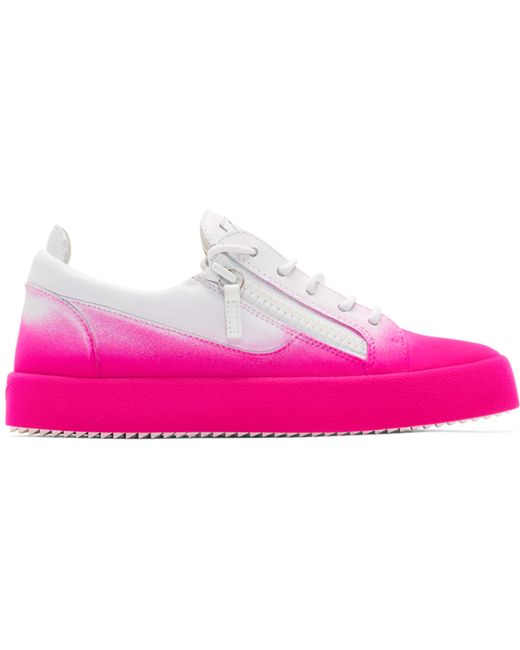 Giuseppe Zanotti White And Pink Flashy May London Sneakers