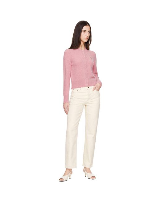 Maison Kitsuné Pink Baby Fox Lambswool Fitted Cardigan
