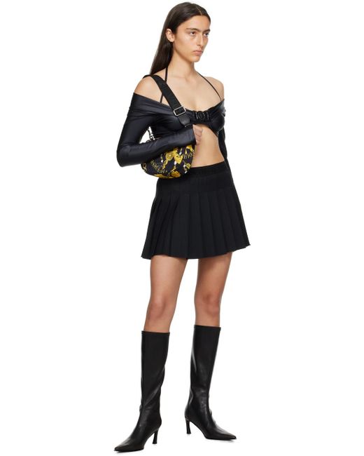 Versace Black Pleated Mini Skirt