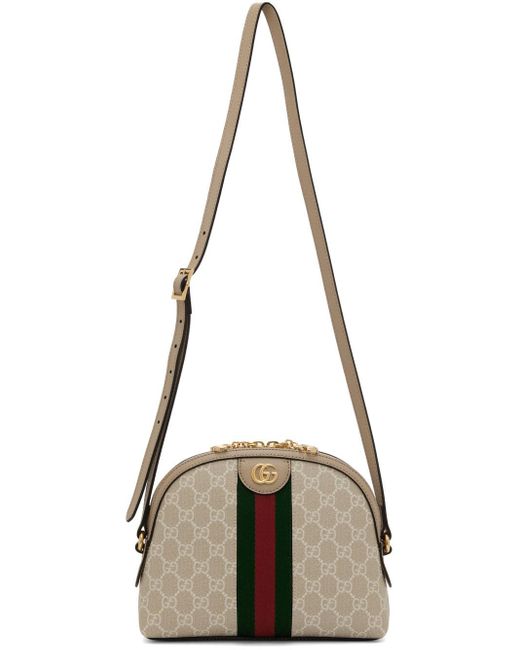 Gucci Multicolor Beige & Off-white gg Ophidia Shoulder Bag