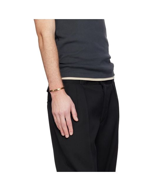 Maison Margiela Black Logo Reference Cuff Bracelet for men
