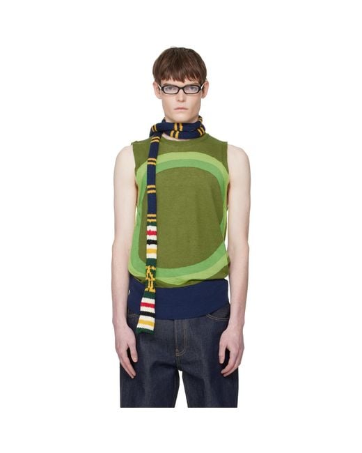 Edward Cuming Green Vortex Tank Top for men