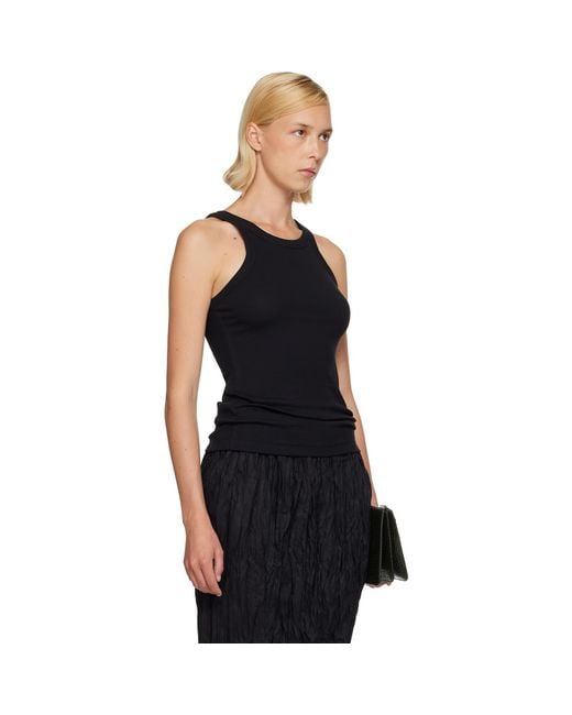 Totême Black Curved Rib Tank Top