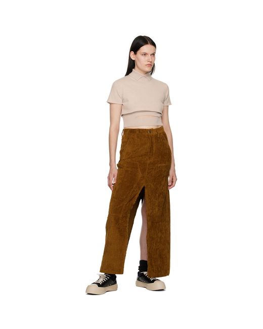 MERYLL ROGGE Brown Vented Midi Skirt