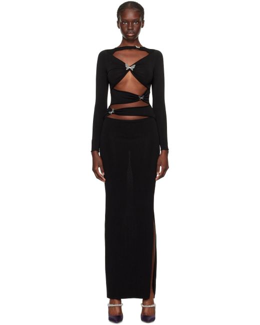 AYA MUSE Black Atalo Butterfly Cut-out Maxi Dress