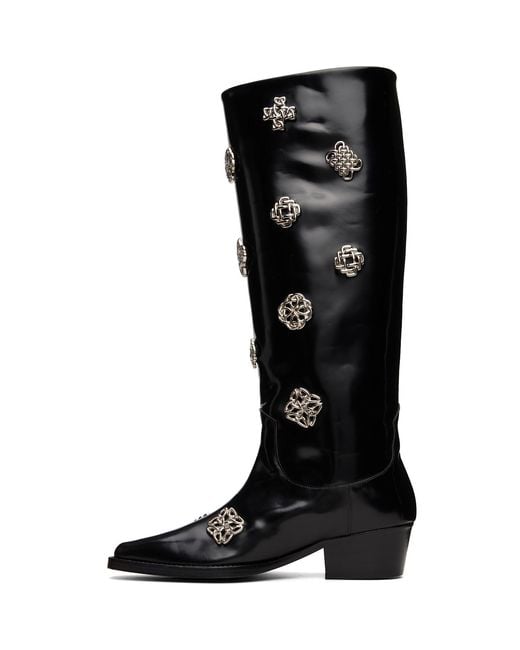 Toga Black Polido Tall Boots