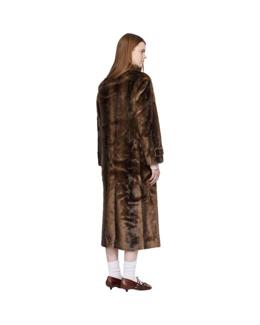 OPEN YY Black Tab Toggle Faux-Fur Coat