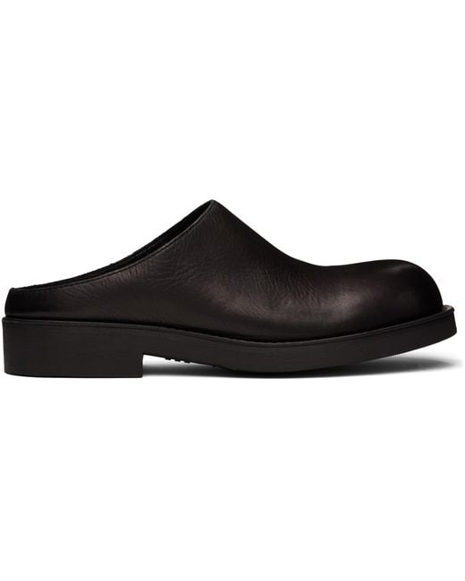 MM6 by Maison Margiela Black Leather Biker Mule Loafers for men