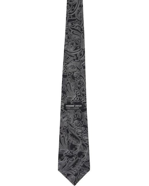 Cravate noir et blanc en soie à motif cachemire Comme des Garçons pour homme en coloris Black