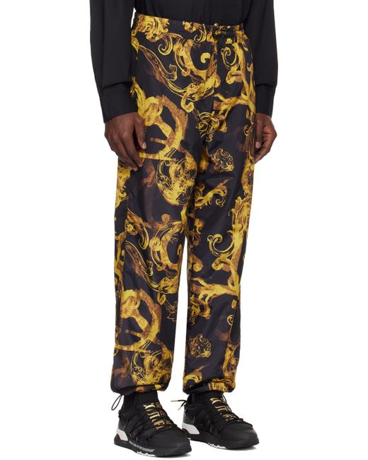 Versace Black Watercolor Couture Trousers for men