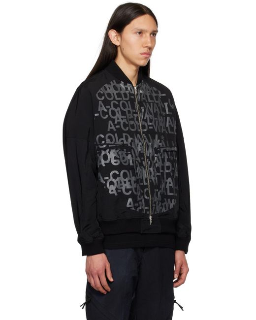 A_COLD_WALL* Black * Printed Bomber Jacket for men