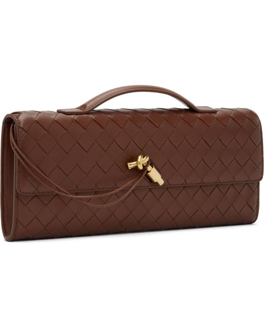 Bottega Veneta ブラウン Andiamo クラッチバッグ Black