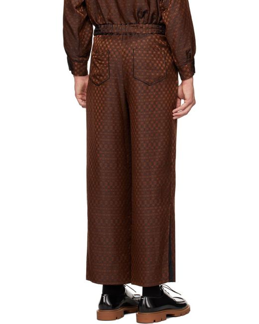 Rito Structure Brown Reversible Trousers for men