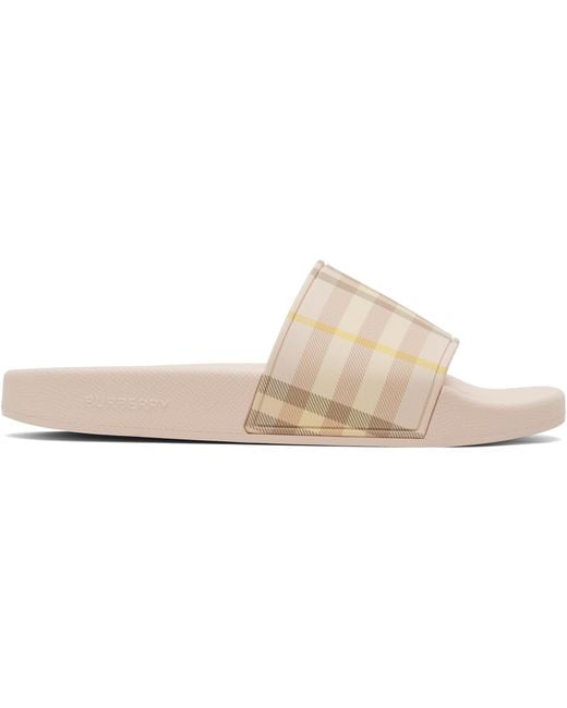 Burberry Black Check Slides