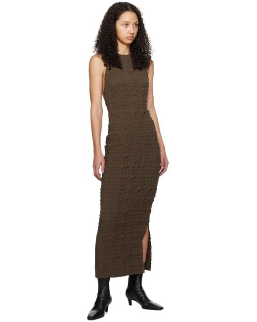 Nanushka Black Brown Sterre Midi Dress