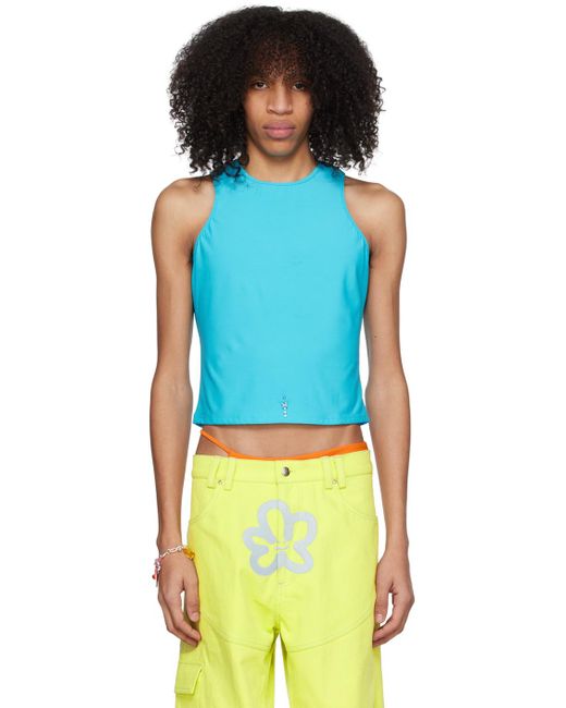 Marshall Columbia Blue Crystal-cut Tank Top for men