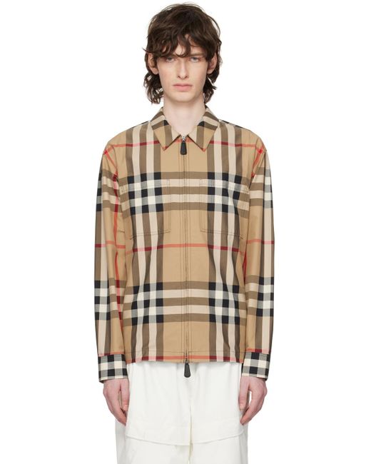 Burberry Black Tan exaggerated Check Shirt for men