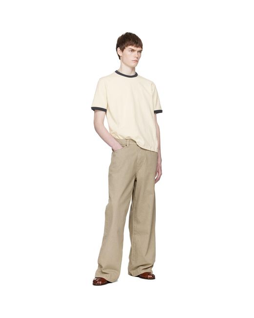 Jeanerica Natural Off- Ringer T-Shirt for men