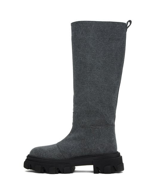 Gia Borghini Black Giaborghini Blue Perni 07 Denim Boots