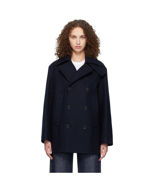 A.P.C. Blue Recycled Wool Peacoat