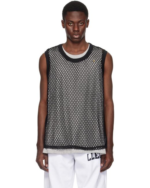 RECTO. Black Honeycomb Tank Top Set for men