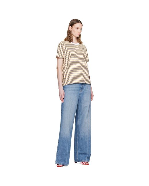 Stella McCartney Multicolor Fancy Stripe Crest Embroidery T-Shirt