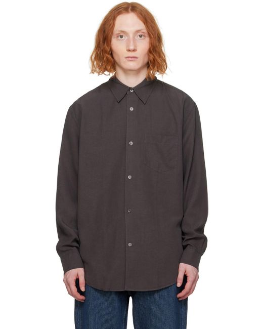 Our Legacy Black Gray Initial Shirt for men