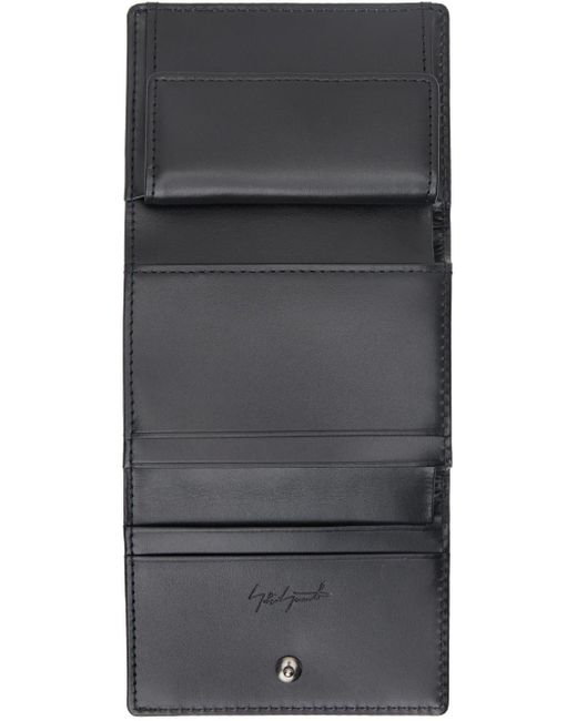 Yohji Yamamoto Black Compact Wallet for men