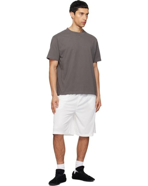 Courreges Gray Twisted Logo T-Shirt for men