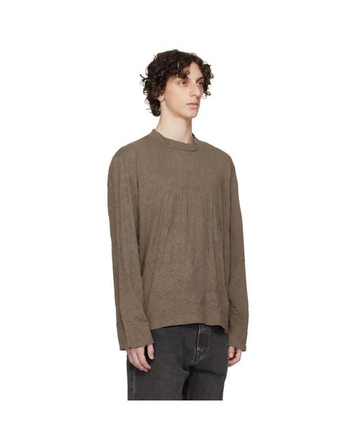 Our Legacy Black Khaki Big Longsleeve T-Shirt for men