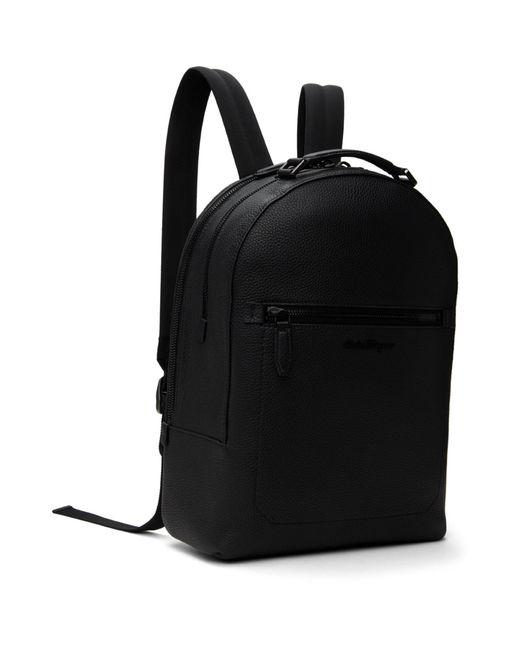 Ferragamo Black Firenze Backpack for men