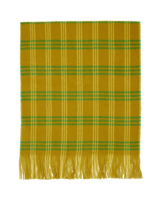 Marni Green Khaki Check Scarf for men