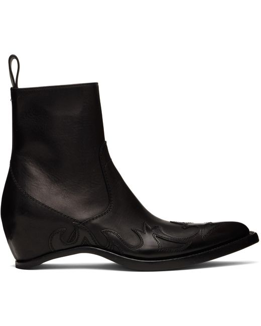 Maison Margiela Black Heel-Less Western Flame Boots