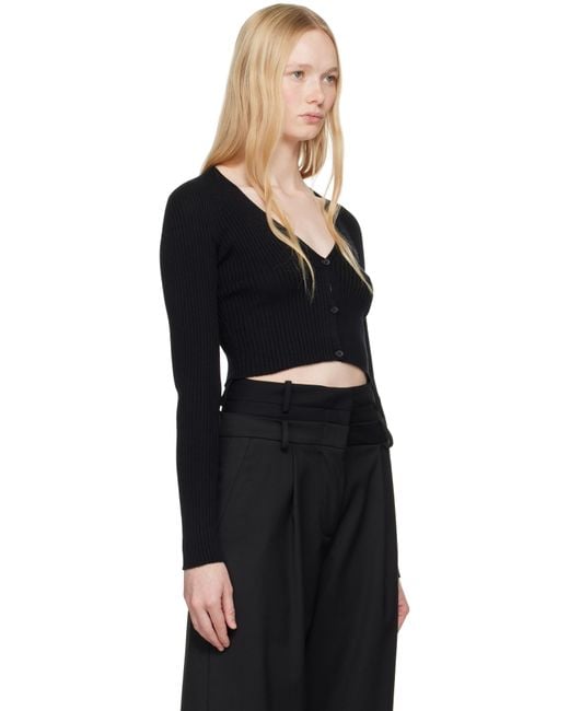 Courreges Black Solar Light Rib Cardigan