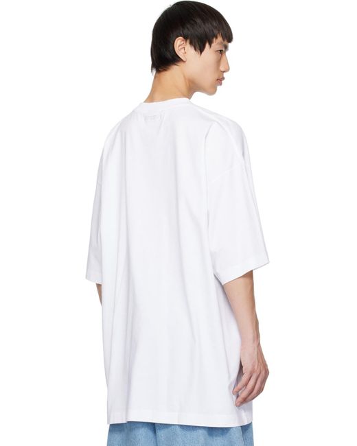 Vetements White Embroidered T-shirt for men