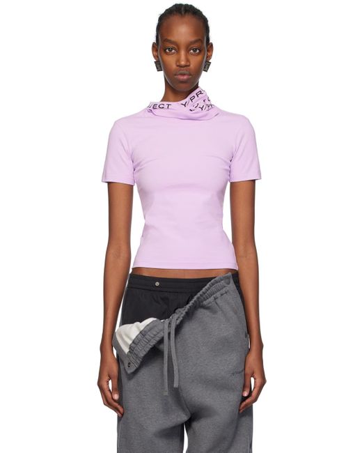 T-shirt mauve à garniture au col Y. Project en coloris Purple